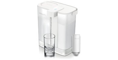 Philips Water AWP2980WH/31 Filtro de agua instantáneo (3 l, flujo rápido de 1 l/min, recargable mediante USB-C)